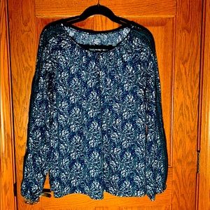 L/S Tee shirt with lace insert